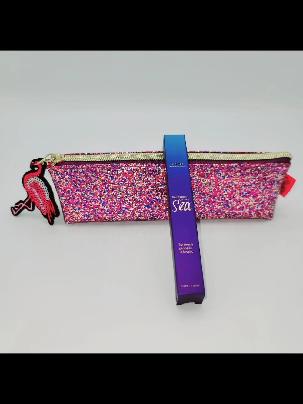 TARTE Rainforest of the Sea Lip Retrackable Brush & Sequence Makeup Bag NEW NWT